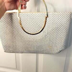 Vintage White Metal Tile Evening Bag